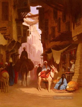  Orientalist Canvas - The Souk Arabian Orientalist Charles Theodore Frere